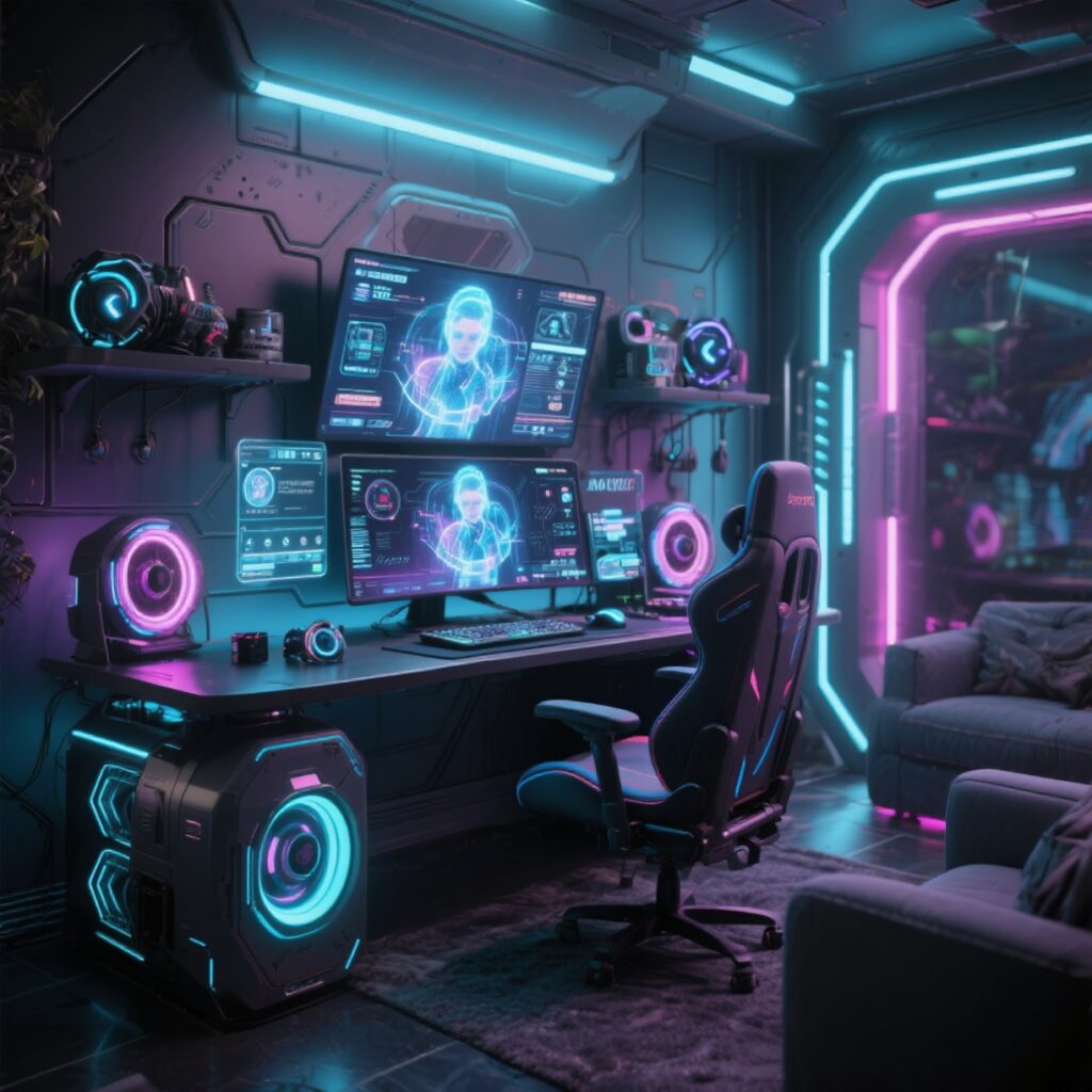 Salle de jeux futuriste