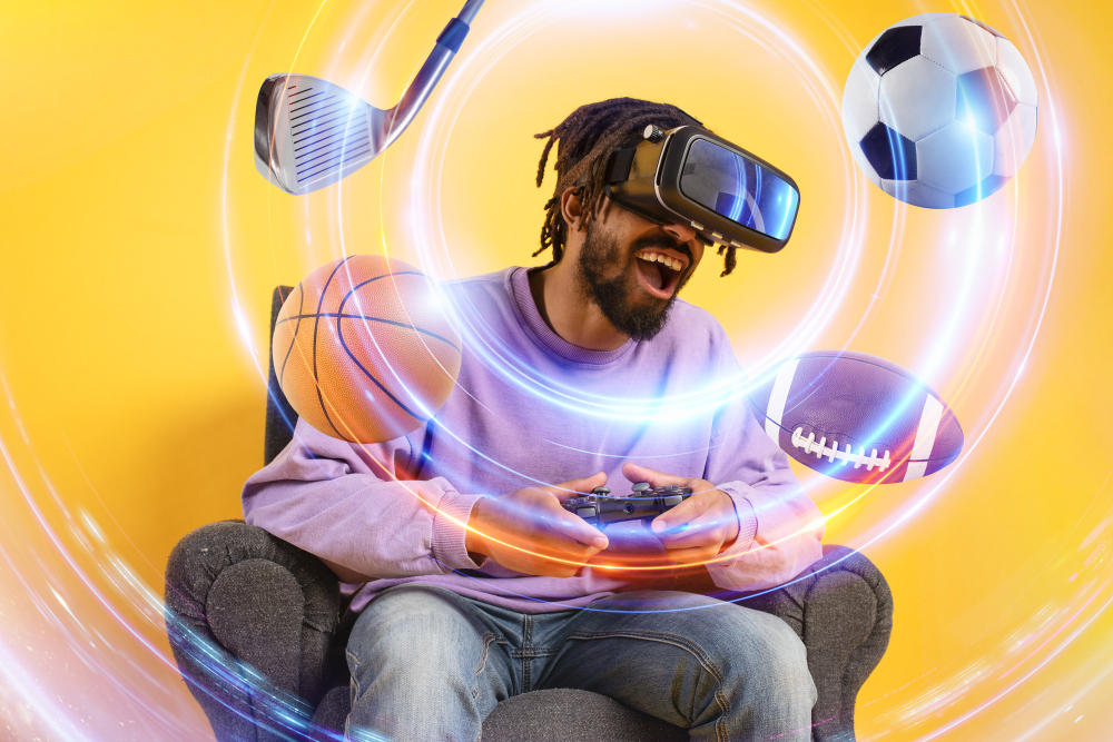 homme joue à l' eSport