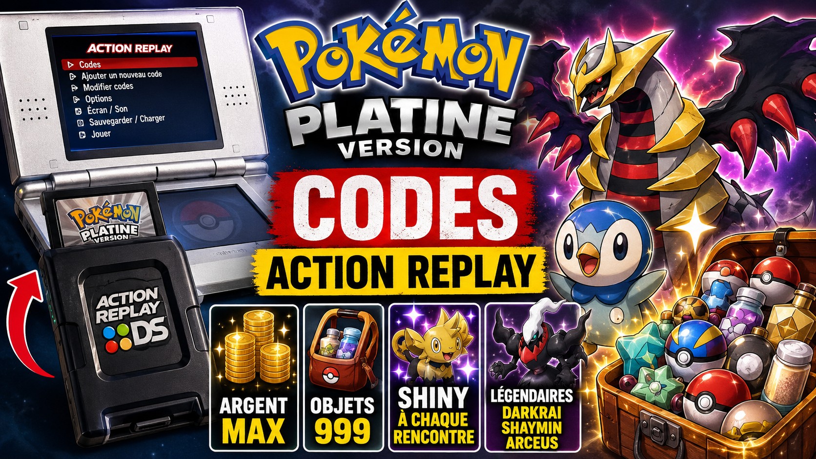 Codes de triche Pokémon Platine