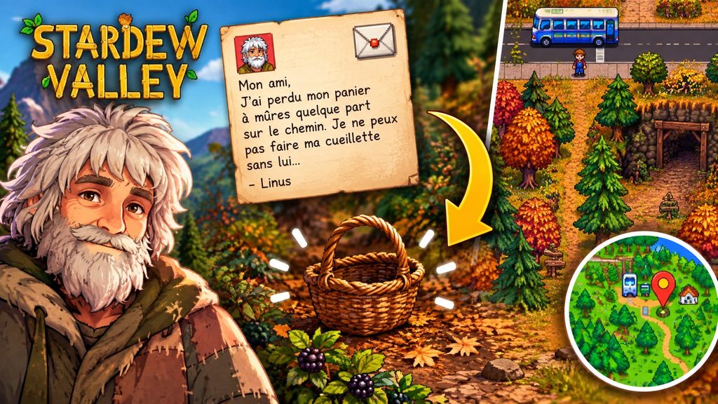 Stardew Valley trouver le panier Linus