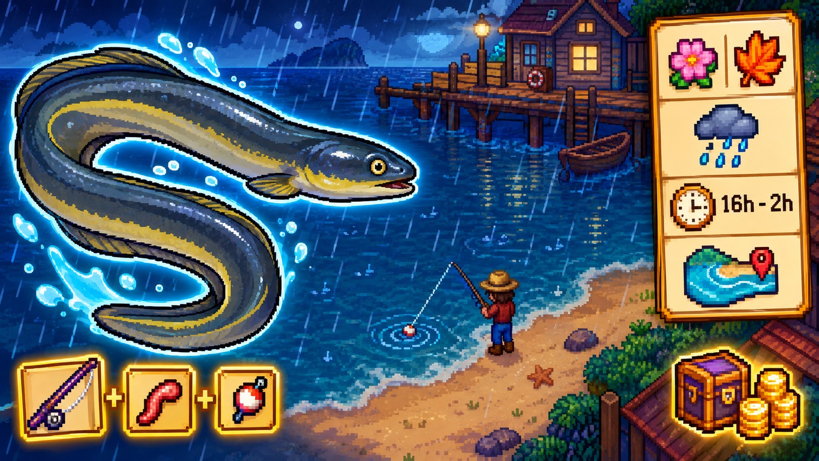 pêcher Anguille Stardew Valley