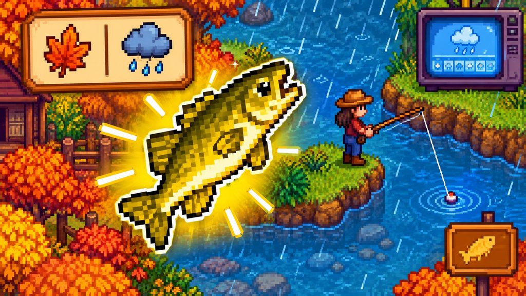 pêcher Doré jaune Stardew Valley